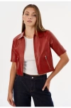 Lamarque Sevana Reversible Leather Jacket In Red