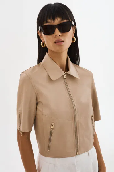 Lamarque Sevana Reversible Leather Jacket In Neutral