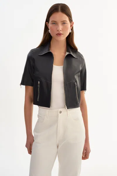 Lamarque Sevana Reversible Leather Jacket In Black