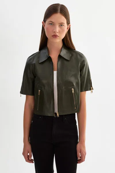 Lamarque Sevana Reversible Leather Jacket In Gray