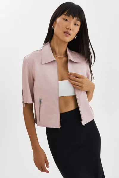 Lamarque Sevana Reversible Leather Jacket In Pink