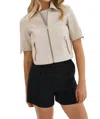 Lamarque Sevana Reversible Short-sleeve Leather Jacket In Multi
