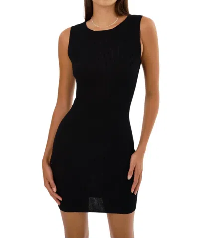 Lamarque Shay Rib Knit Mini Dress In Black