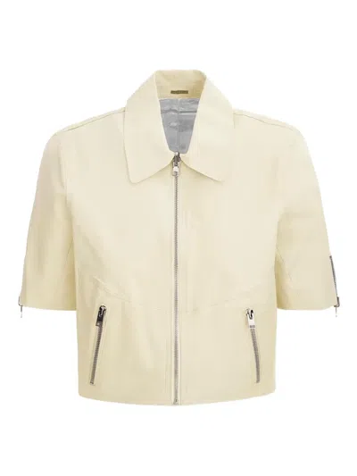 Lamarque Short Sleeve Zip Sevana Jacket In Neutral