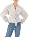 Lamarque Short Trench Jacket In Whisper White