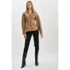 Lamarque Skylar Faux Leather Shirt In Brown
