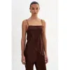 Lamarque Solange | Asymmetric Satin Cami In Brown