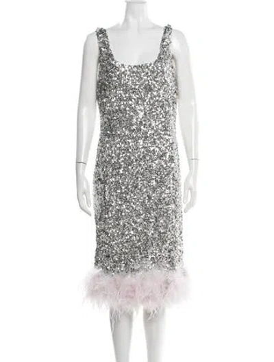 Pre-owned Lamarque Square Neckline Midi Length Dress W/ Tags In White