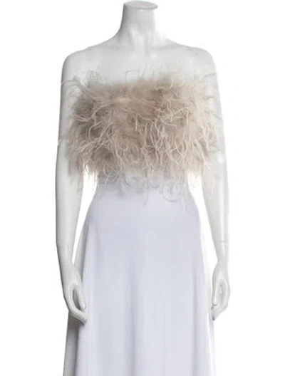 Pre-owned Lamarque Strapless Crop Top In Gray