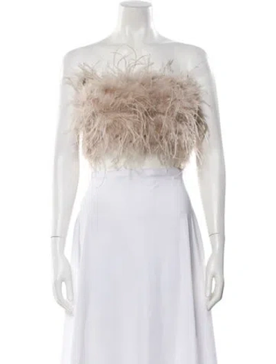 Pre-owned Lamarque Strapless Crop Top In Neutral