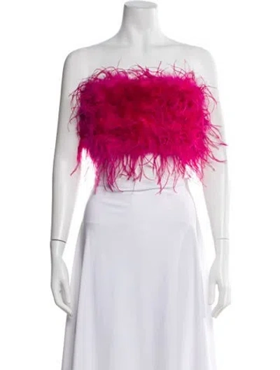 Pre-owned Lamarque Strapless Crop Top In Pink