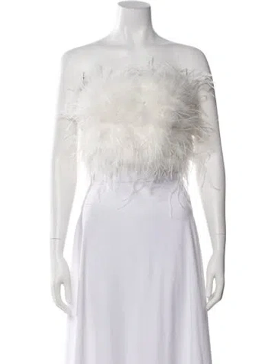 Pre-owned Lamarque Strapless Crop Top In White