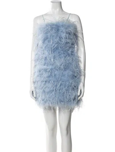 Pre-owned Lamarque Strapless Mini Dress In Blue