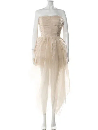 Pre-owned Lamarque Strapless Mini Dress In Neutrals