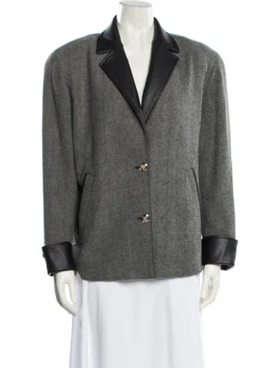 Pre-owned Lamarque Striped Blazer In Gray