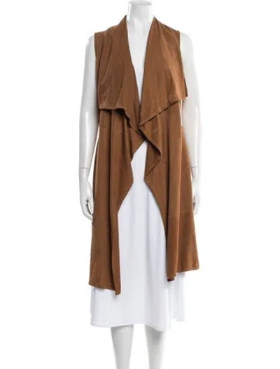 Pre-owned Lamarque Suede Coat In Brown