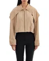 Lamarque Suede Scarf Jacket In Nude