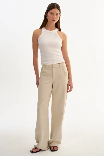 Lamarque Taleen Linen Blend Twill Pants In Neutral