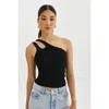 Lamarque Terra One Shoulder Top In Black