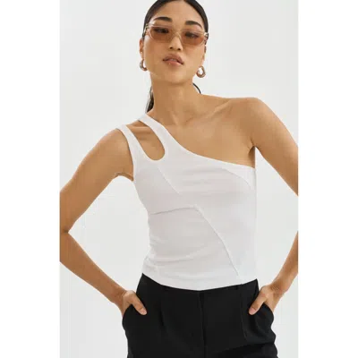 Lamarque Terra One Shoulder Top In White