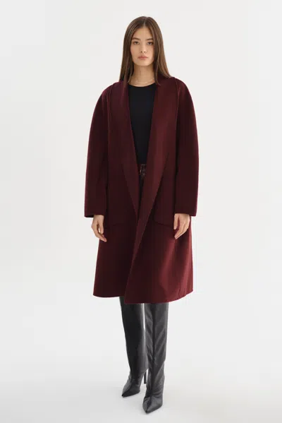 Lamarque Thara Shawl Collar Wool Coat