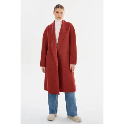 Lamarque Thara | Shawl Collar Wool Coat In Multi