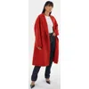 Lamarque Thara | Shawl Collar Wool Coat In Red