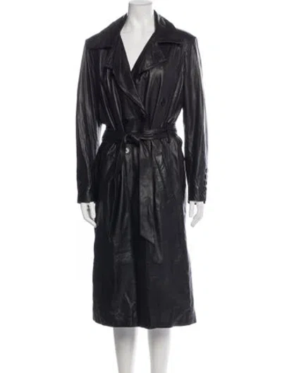 Pre-owned Lamarque Trench Coat In Black
