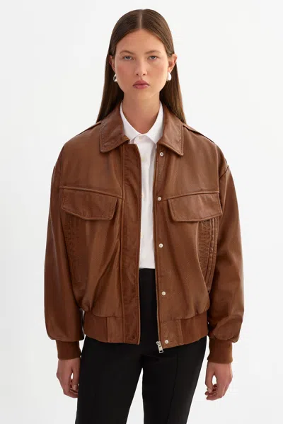 Lamarque Trevanna Leather Bomber Jacket