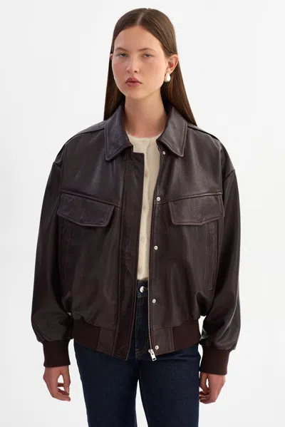 Lamarque Trevanna Leather Bomber Jacket