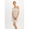 Lamarque Triana Feather Dress In Neutral