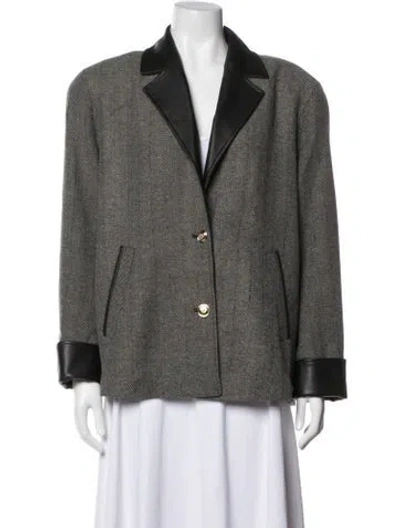 Pre-owned Lamarque Tweed Pattern Blazer W/ Tags In Multi