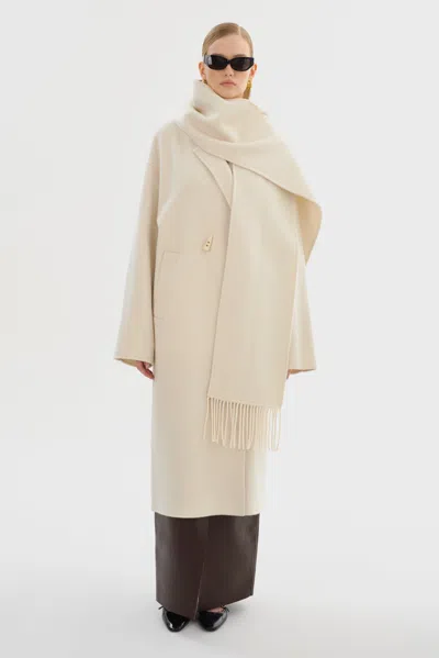 Lamarque Twila Wool Scarf Coat In Neutral