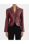 Lamarque Valentina| Micro Leather Blazer In Red
