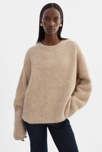 Lamarque Vera Boxy Wool Sweater In Brown