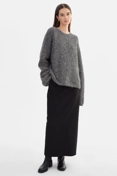 Lamarque Vera Boxy Wool Sweater In Gray