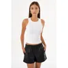 Lamarque Vicki Rib Knit Tank Top In White
