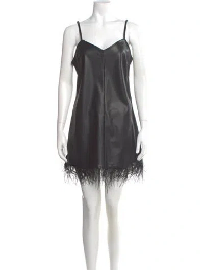 Pre-owned Lamarque V-neck Mini Dress W/ Tags In Black