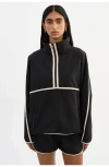 Lamarque Weslee Half-zip Pullover Jacket In Black