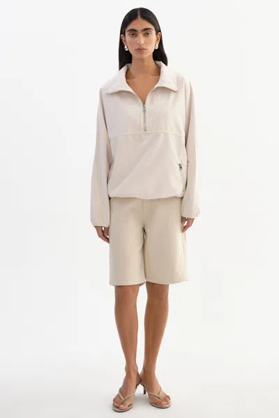 Lamarque Weslee Half-zip Pullover Jacket In Neutral