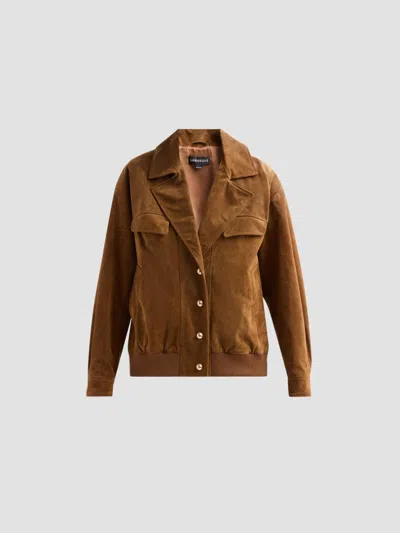 Lamarque Women's Aleda Suede Oversized Jacket In Brown