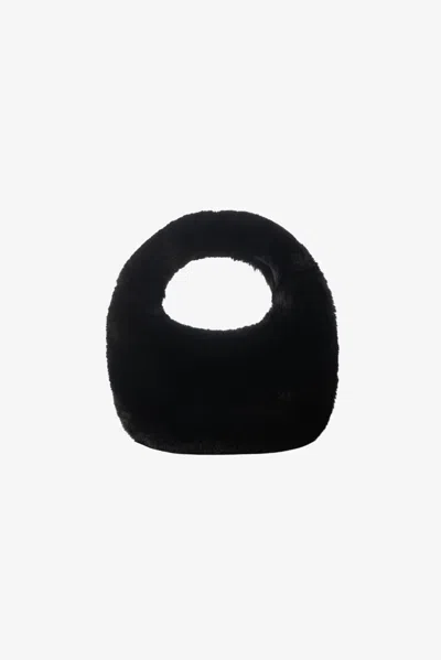 Lamarque Women's Alix Mini Faux Fur Hobo Bag In Black In Green