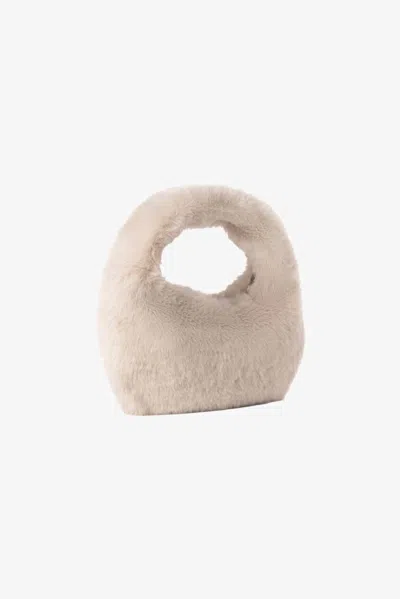 Lamarque Women's Alix Mini Faux Fur Hobo Bag In Oat In Green