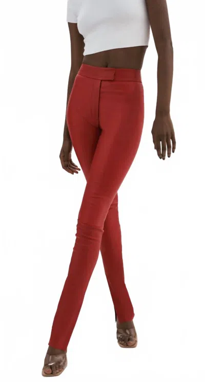 Lamarque Women's Dawn Stretch Leather Pant In Ruby Red