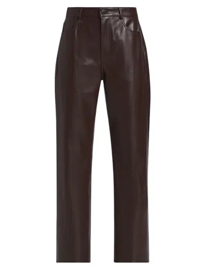 Lamarque Women's Demora Leather Straight-leg Pants In Brown