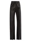 Lamarque Emile Bias Cut Pull-on Satin Pants In Black