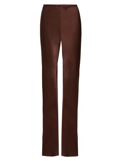 Lamarque Women's Emile Satin Relaxed-fit Pants In Brown