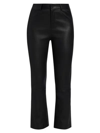 Lamarque Women's Faris Leather Flared Crop Pants In Black