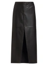 Lamarque Women's Gradient Leather Midi-skirt In Black