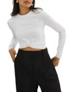 Lamarque Ksenia Twisted-front Long-sleeve Crop Top In White